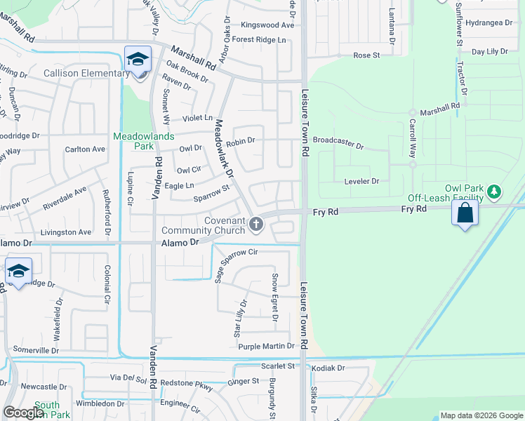map of restaurants, bars, coffee shops, grocery stores, and more near 717 Chateau Circle in Vacaville