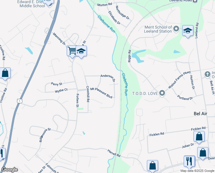 map of restaurants, bars, coffee shops, grocery stores, and more near 8 Hicks Court in Fredericksburg
