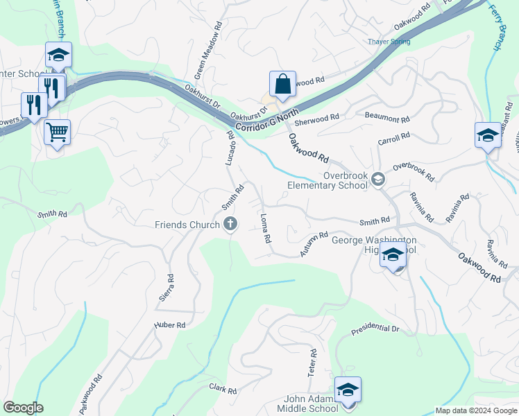 map of restaurants, bars, coffee shops, grocery stores, and more near 1602 Smith Road in Charleston