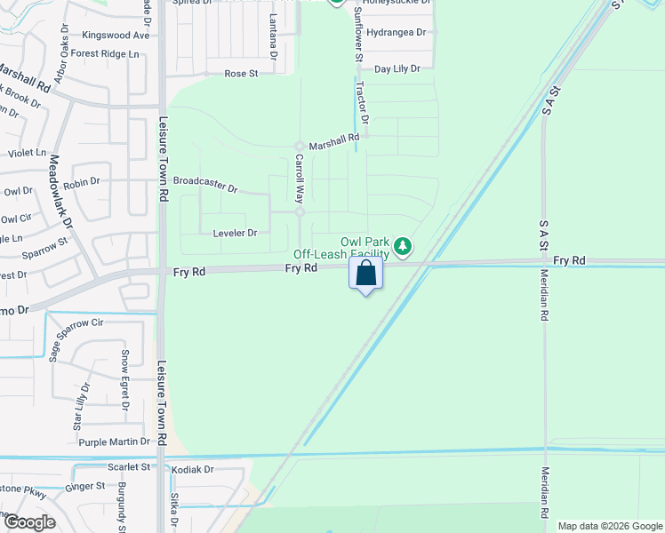 map of restaurants, bars, coffee shops, grocery stores, and more near 5001-5143 Fry Rd in Vacaville