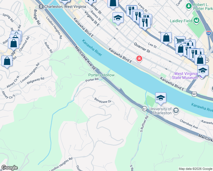 map of restaurants, bars, coffee shops, grocery stores, and more near 1405 Callie Road in Charleston