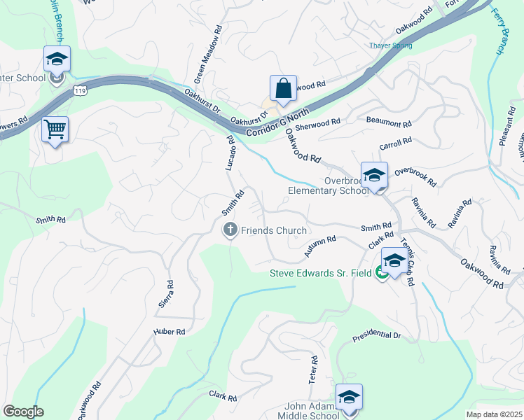 map of restaurants, bars, coffee shops, grocery stores, and more near 1602 Smith Road in Charleston