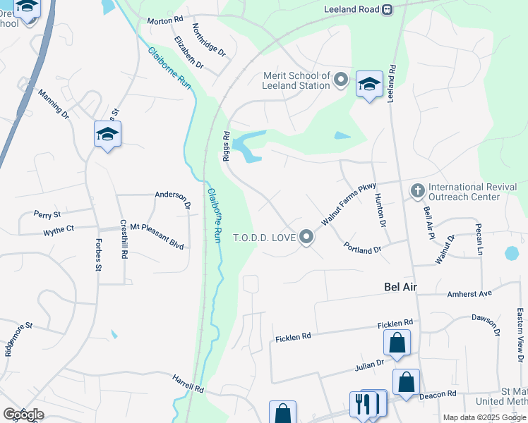 map of restaurants, bars, coffee shops, grocery stores, and more near 11 Birney Court in Fredericksburg