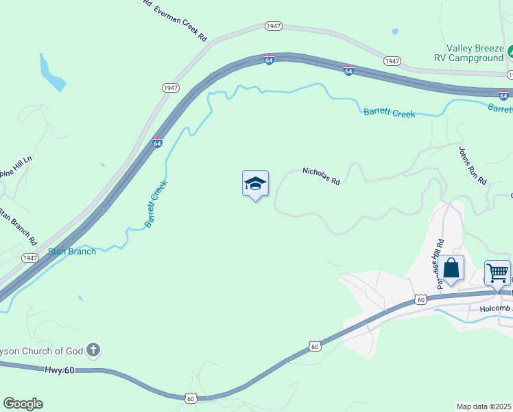map of restaurants, bars, coffee shops, grocery stores, and more near in Grayson
