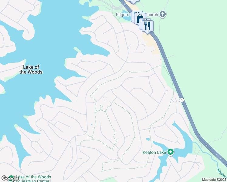 map of restaurants, bars, coffee shops, grocery stores, and more near 105 Birdie Road in Locust Grove