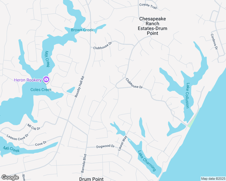 map of restaurants, bars, coffee shops, grocery stores, and more near 12788 Rio Grande Trail in Lusby