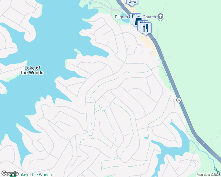 map of restaurants, bars, coffee shops, grocery stores, and more near 203 Fairway Drive in Locust Grove