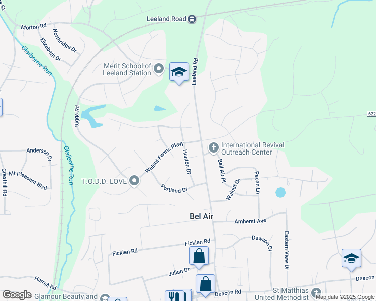 map of restaurants, bars, coffee shops, grocery stores, and more near 82 Hunton Drive in Fredericksburg