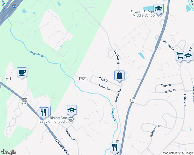 map of restaurants, bars, coffee shops, grocery stores, and more near 55 Pegs Lane in Falmouth