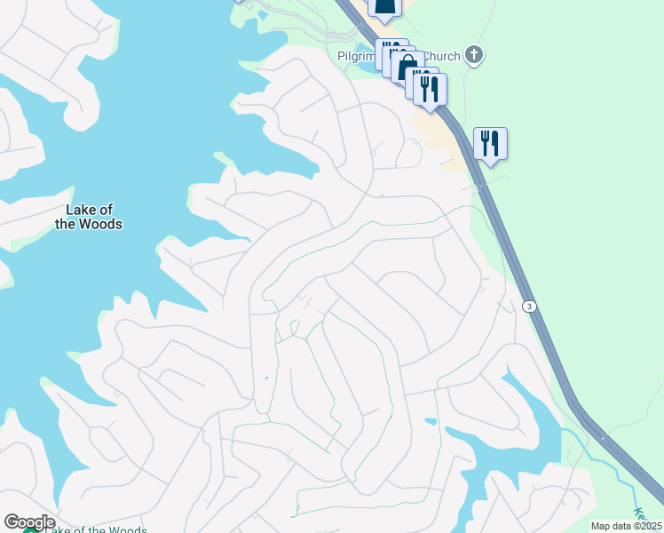 map of restaurants, bars, coffee shops, grocery stores, and more near 203 Fairway Drive in Locust Grove