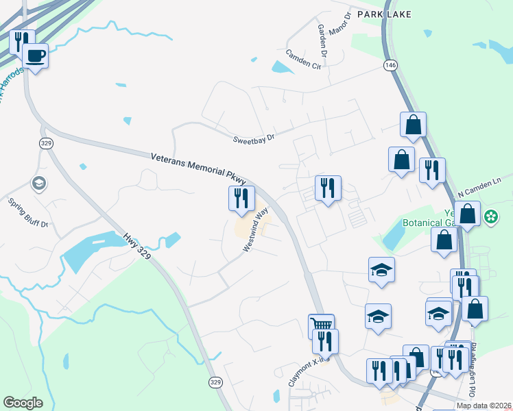 map of restaurants, bars, coffee shops, grocery stores, and more near 6400 Westwind Way in Crestwood