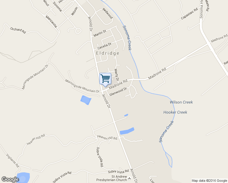 map of restaurants, bars, coffee shops, grocery stores, and more near 941 Glenwood Drive in Sonoma