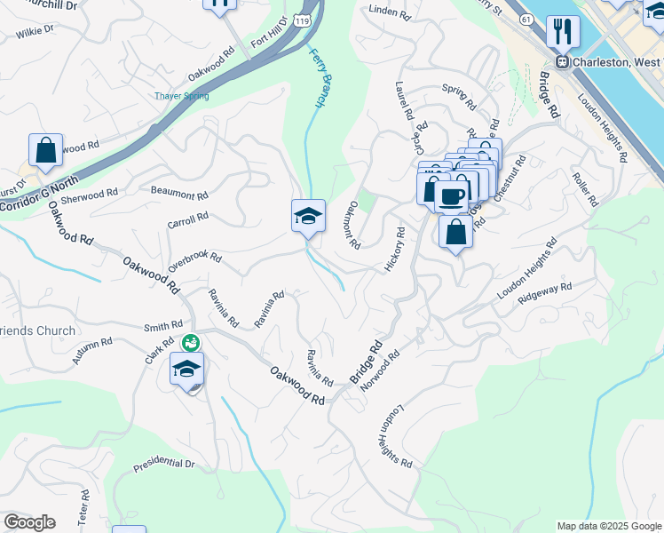 map of restaurants, bars, coffee shops, grocery stores, and more near 1248 Stone Road in Charleston