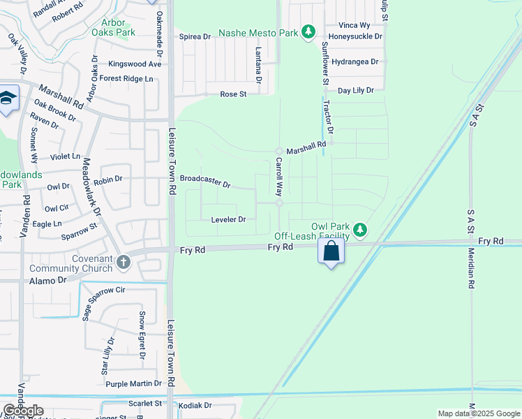 map of restaurants, bars, coffee shops, grocery stores, and more near 5060 Fry Road in Vacaville