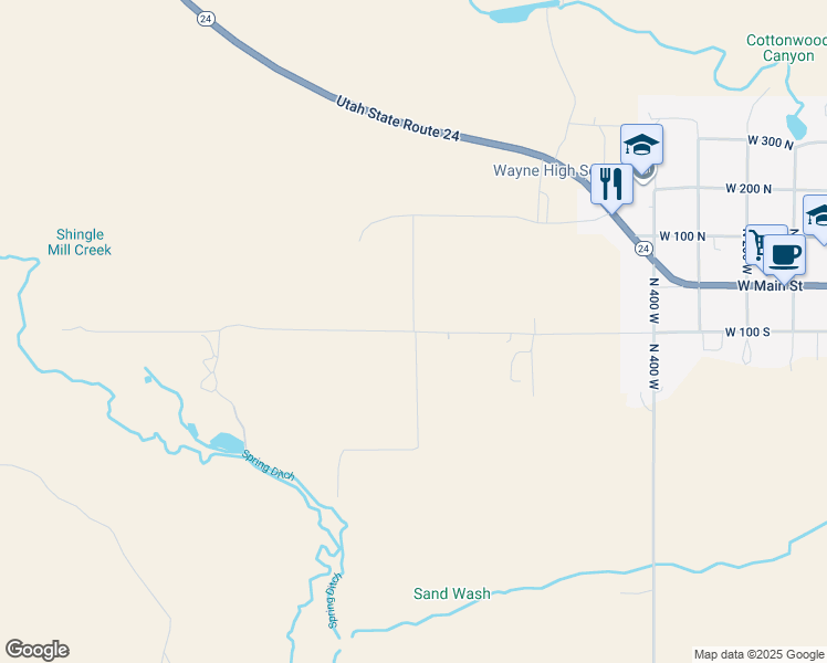 map of restaurants, bars, coffee shops, grocery stores, and more near 1036 West Chads Road in Bicknell
