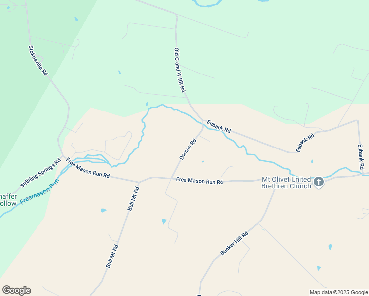 map of restaurants, bars, coffee shops, grocery stores, and more near 64 Dorcas Road in Mount Solon