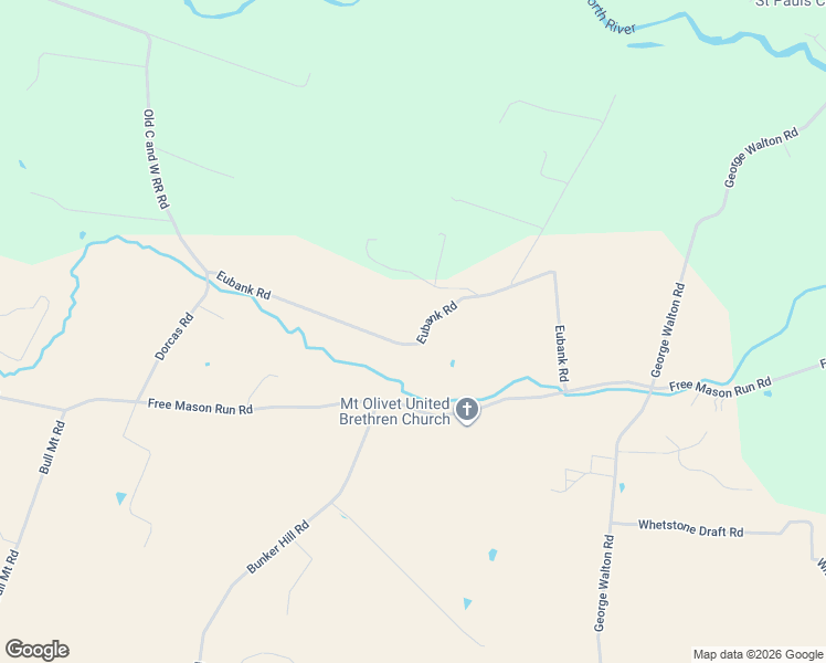 map of restaurants, bars, coffee shops, grocery stores, and more near 247 Eubank Road in Mount Solon