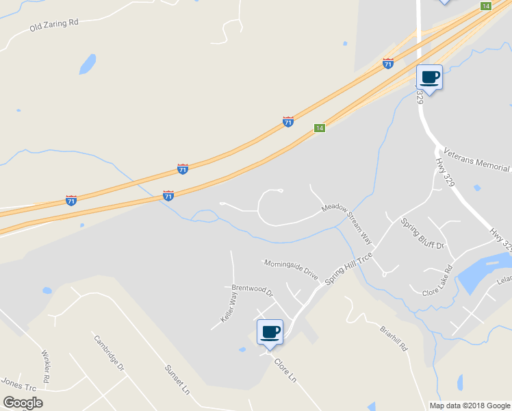 map of restaurants, bars, coffee shops, grocery stores, and more near 5314 Meadow Stream Way in Crestwood