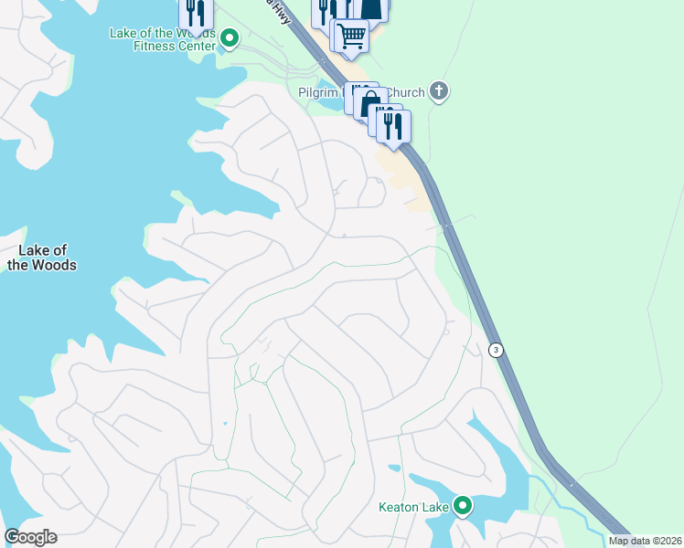 map of restaurants, bars, coffee shops, grocery stores, and more near 335 Fairway Drive in Locust Grove