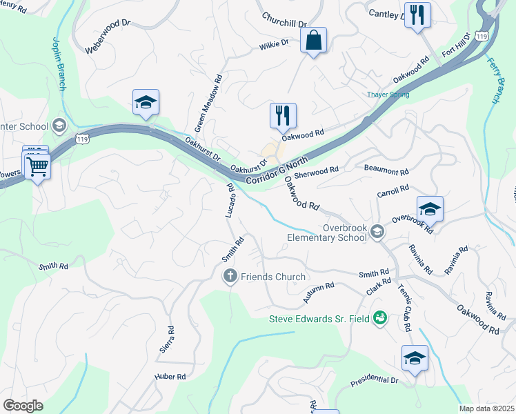 map of restaurants, bars, coffee shops, grocery stores, and more near 914-921 Bryant Road in Charleston