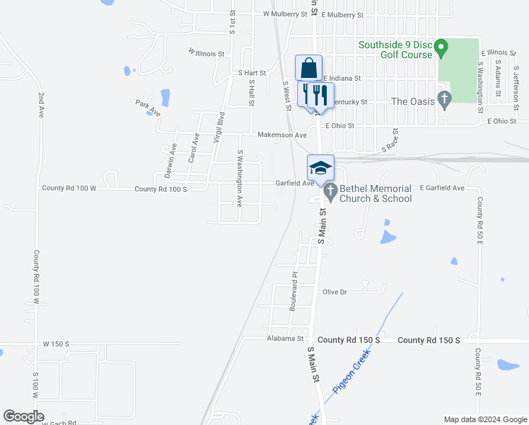 map of restaurants, bars, coffee shops, grocery stores, and more near 305 Blaine Avenue in Princeton