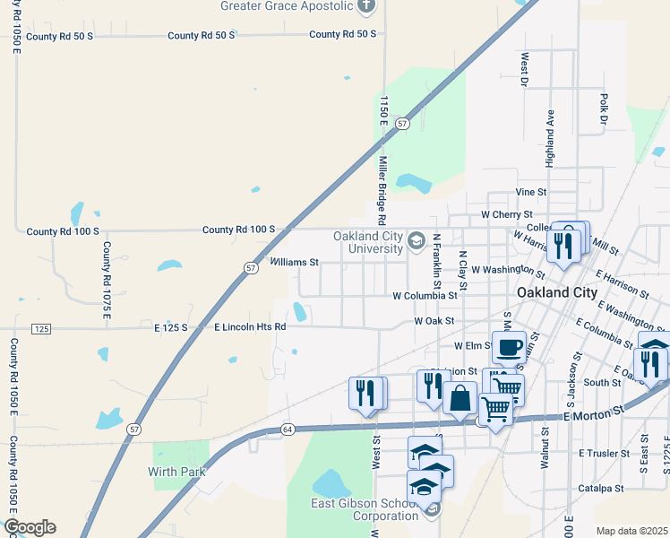 map of restaurants, bars, coffee shops, grocery stores, and more near 200-230 North 3rd Avenue in Oakland City