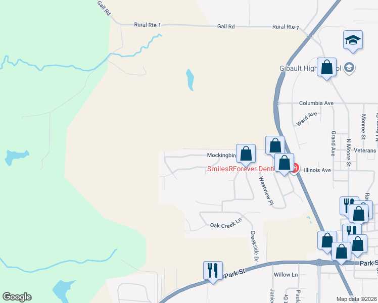 map of restaurants, bars, coffee shops, grocery stores, and more near 428 Mockingbird Lane in Waterloo
