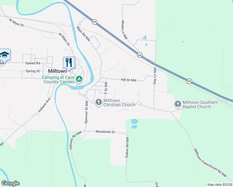 map of restaurants, bars, coffee shops, grocery stores, and more near 109 Summers Lane Northwest in Depauw