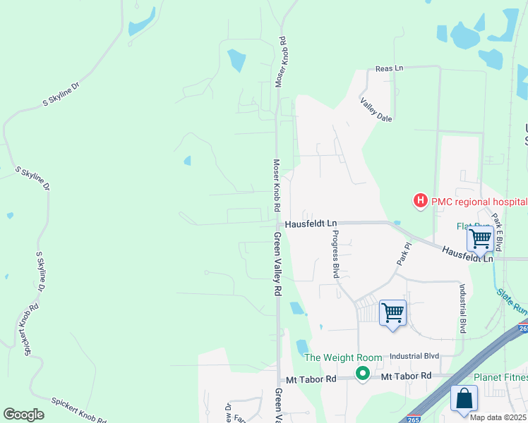 map of restaurants, bars, coffee shops, grocery stores, and more near 133 Arbor Place in New Albany
