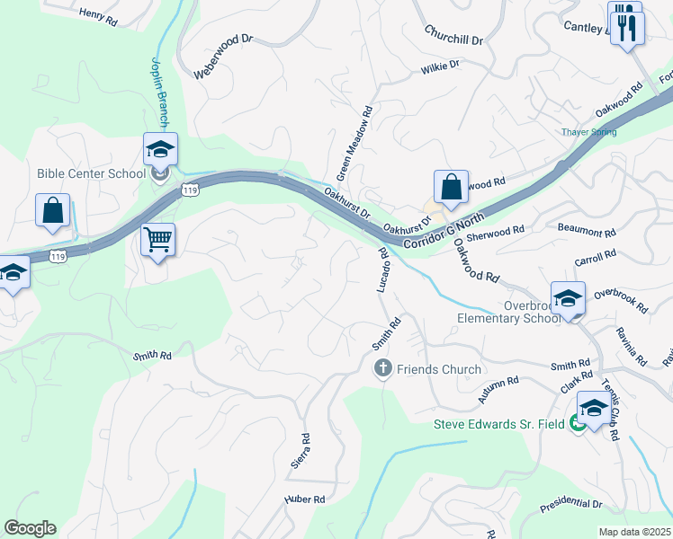 map of restaurants, bars, coffee shops, grocery stores, and more near 1626 Berkshire Pl in Charleston