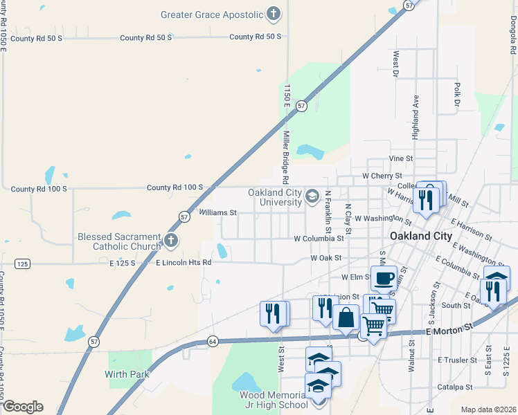 map of restaurants, bars, coffee shops, grocery stores, and more near 200-230 North 3rd Avenue in Oakland City