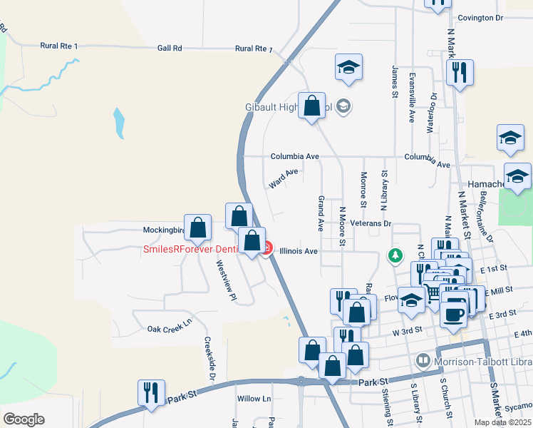 map of restaurants, bars, coffee shops, grocery stores, and more near 407 Station Crossing in Waterloo