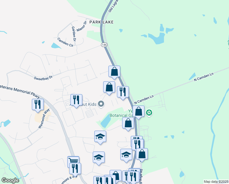 map of restaurants, bars, coffee shops, grocery stores, and more near 500 Cross Keys Boulevard in Crestwood