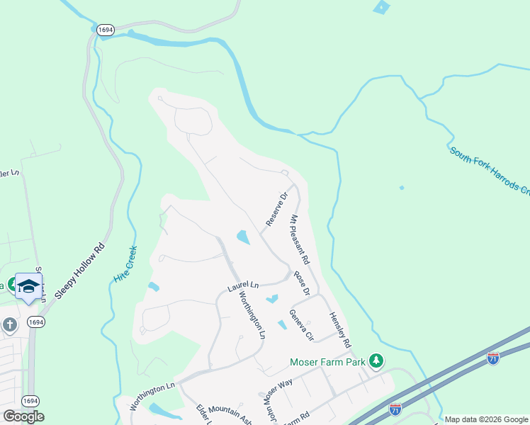 map of restaurants, bars, coffee shops, grocery stores, and more near 9006 Reserve Drive in Prospect