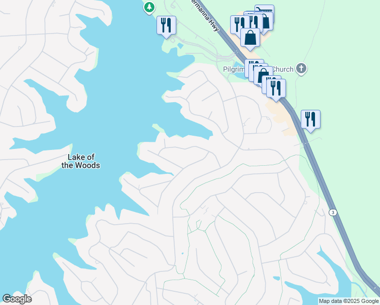 map of restaurants, bars, coffee shops, grocery stores, and more near 215 Beachside Cove in Locust Grove