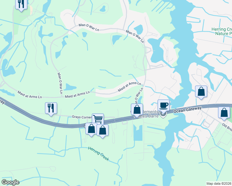 map of restaurants, bars, coffee shops, grocery stores, and more near 11758 Maid at Arms Lane in Berlin