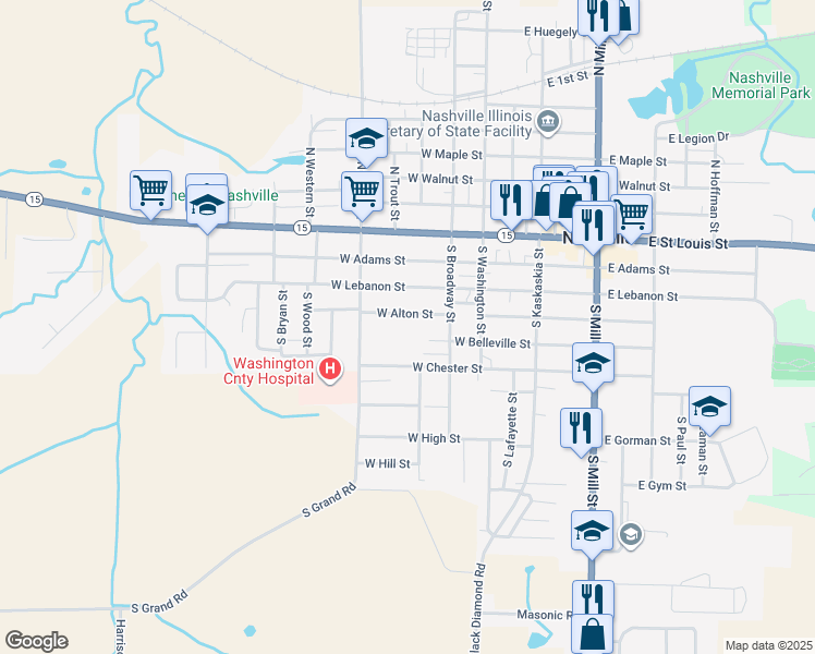 map of restaurants, bars, coffee shops, grocery stores, and more near 451 West Alton Street in Nashville