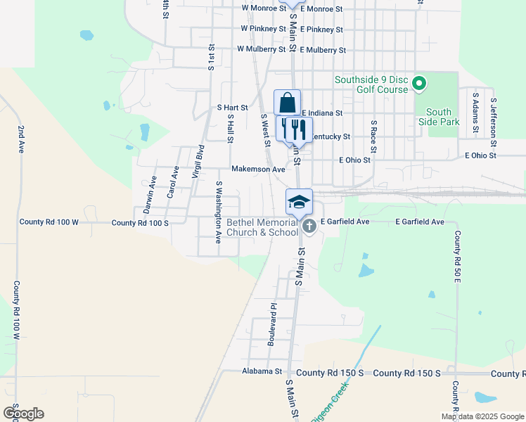 map of restaurants, bars, coffee shops, grocery stores, and more near 429 East Garfield Avenue in Princeton