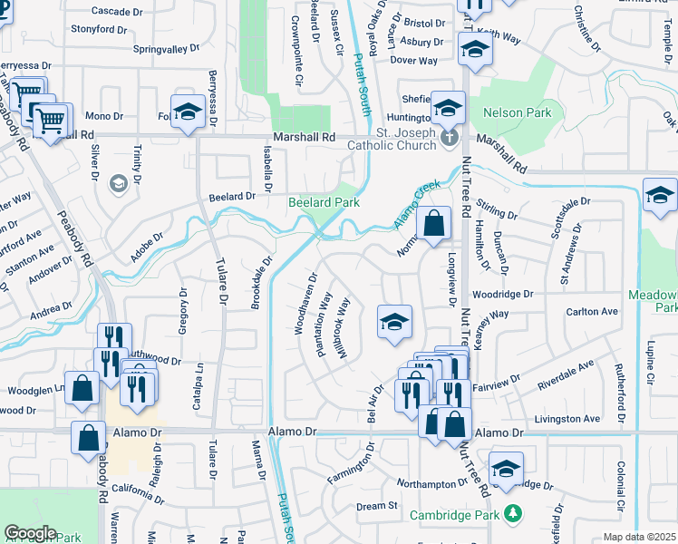 map of restaurants, bars, coffee shops, grocery stores, and more near 118 Greenwich Circle in Vacaville