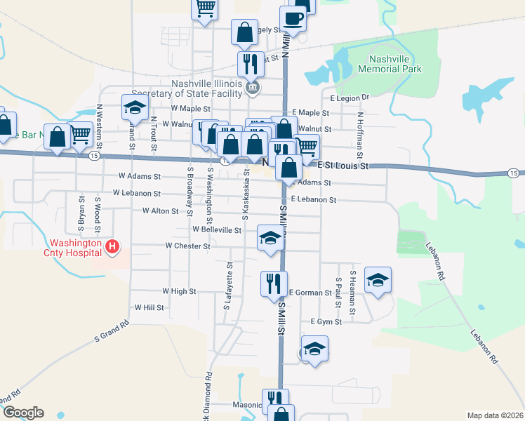 map of restaurants, bars, coffee shops, grocery stores, and more near 189 East Alton Street in Nashville
