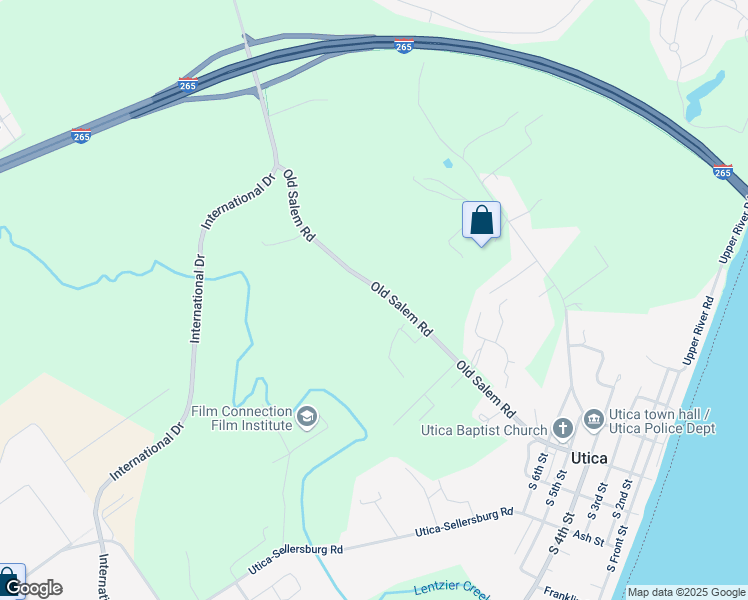map of restaurants, bars, coffee shops, grocery stores, and more near 1632 Old Salem Road in Jeffersonville
