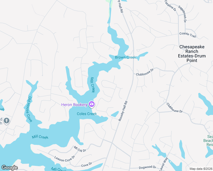 map of restaurants, bars, coffee shops, grocery stores, and more near 186 Calvert Drive in Lusby