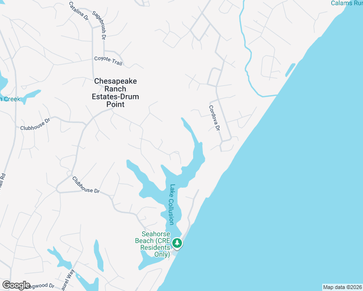 map of restaurants, bars, coffee shops, grocery stores, and more near 536 Beaumont Trail in Lusby