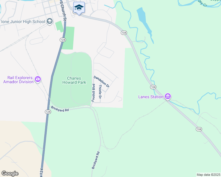 map of restaurants, bars, coffee shops, grocery stores, and more near 714 Clover Drive in Ione