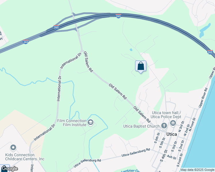 map of restaurants, bars, coffee shops, grocery stores, and more near 1632 Old Salem Road in Jeffersonville