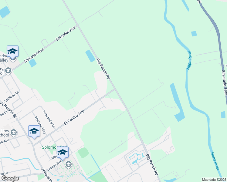 map of restaurants, bars, coffee shops, grocery stores, and more near 2404 Big Ranch Road in Napa