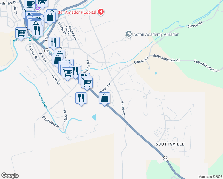 map of restaurants, bars, coffee shops, grocery stores, and more near 150 Clinton Road in Jackson