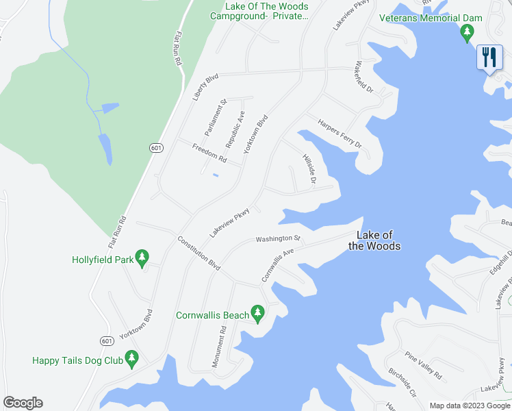 map of restaurants, bars, coffee shops, grocery stores, and more near 1221 Lakeview Parkway in Locust Grove