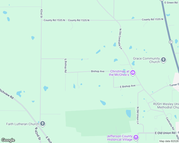 map of restaurants, bars, coffee shops, grocery stores, and more near 3352 East Bishop Road in Mount Vernon