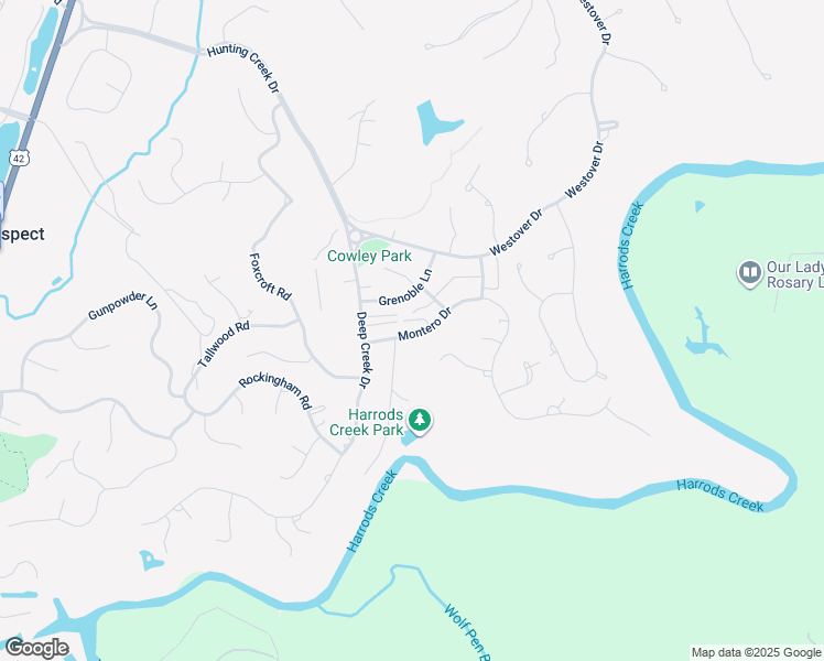 map of restaurants, bars, coffee shops, grocery stores, and more near 7909 Montero Drive in Prospect
